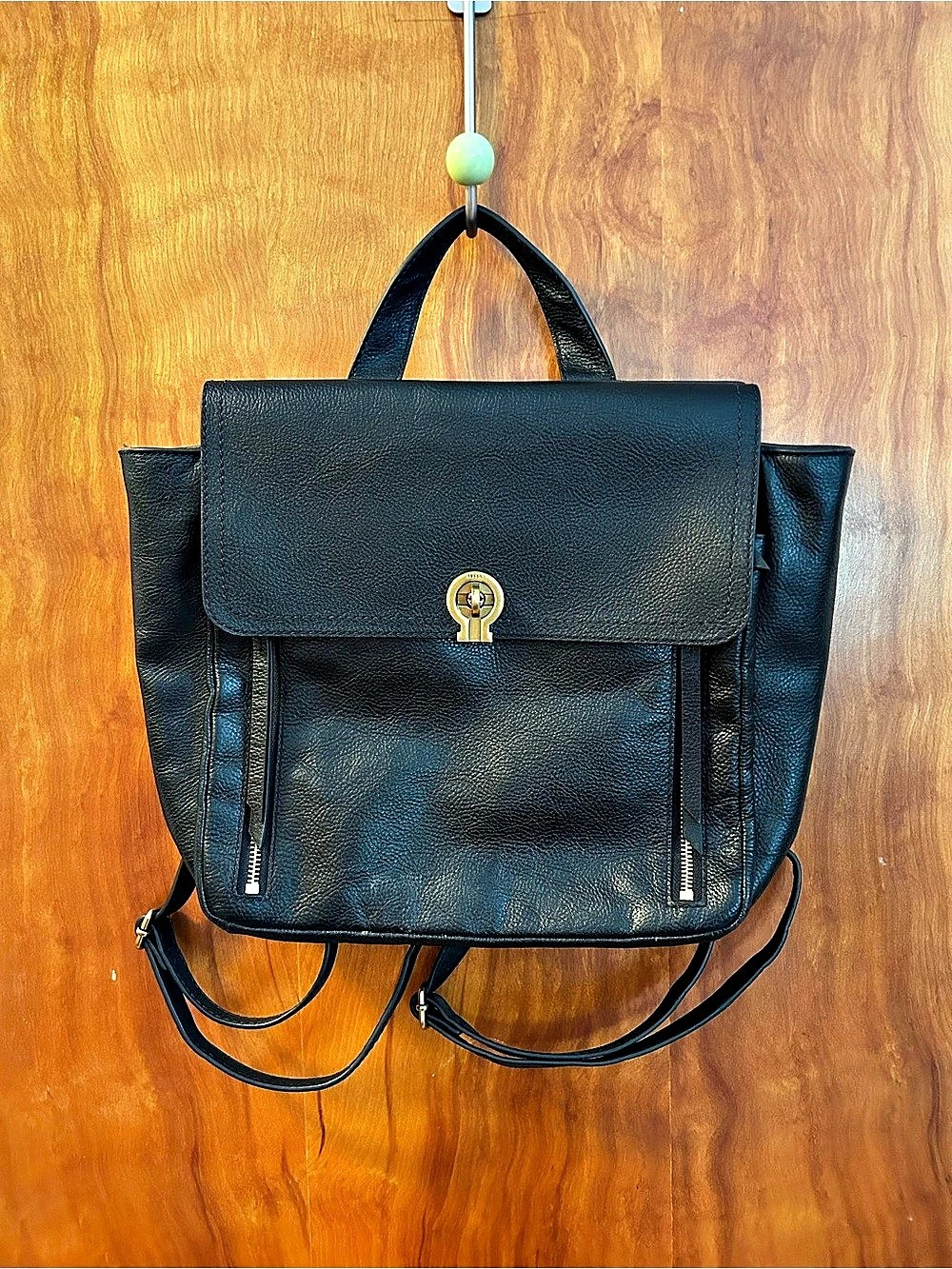 Fossil Amelia Convertible Backpack Black Leather